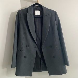 Aritzia Wilfred Margaux Blazer Double Breasted Grey Structured Jacket